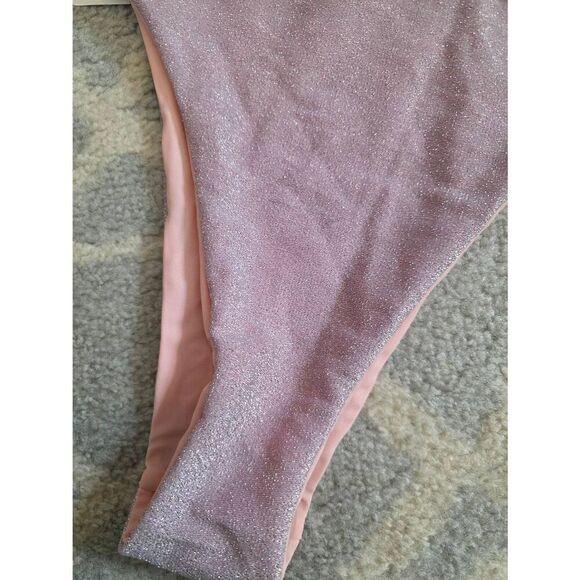 Wave Babe Light Pink Shimmer Bikini L NWT - Picture 5 of 8